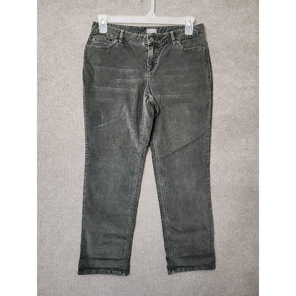 J Jill Boyfriend Corduroy Pants Womens 10 Petite Washed Pine Stretch NEW